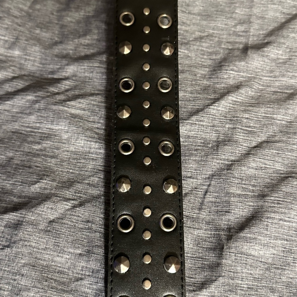 Black Studded Leather Belt